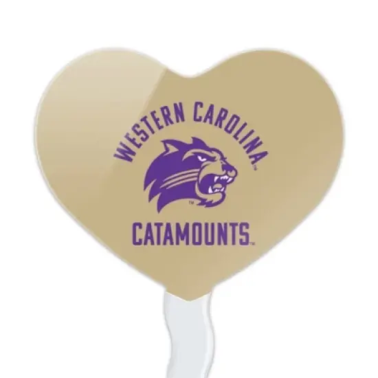 Western Carolina Catamounts Heart Love Cupcake Picks Toppers Decoration Set of 6 image {1}