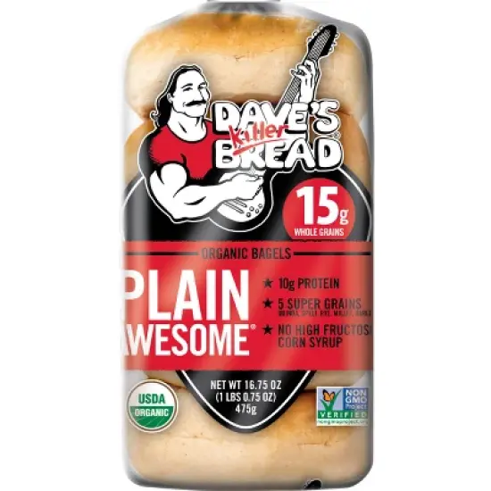 Dave's Killer Bread Plain Awesome Organic Bagels - 16.75oz image {9}
