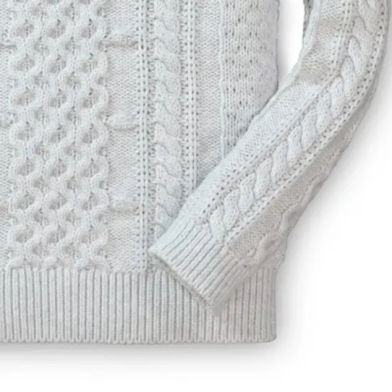 Hope & Henry Girls' Organic Cotton Chunky Cable Knit Pullover Sweater, Infant image {2}