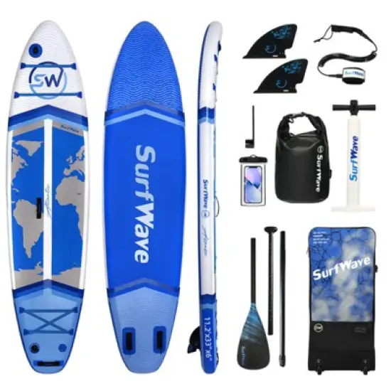 DSVIMOY 11' Stand Up Paddle Board with Accessories, Blue, 132"*33"*6" image {5}