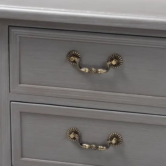 3 Drawer Capucine Finished Wood Nightstand Gray - Baxton Studio image {5}