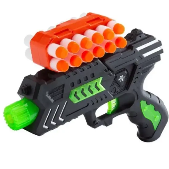 HearthSong Glow-in-the-Dark Air Target Game for Kids, Includes Two Air Blasters, 24 Soft Darts, and 20 Air Targets image {3}