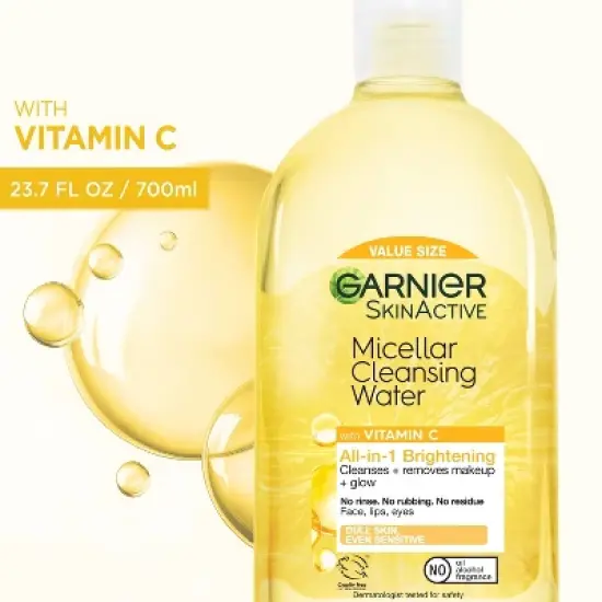 Garnier Brightening & Hydrating Micellar Water with Vitamin C Makeup Remover image {7}
