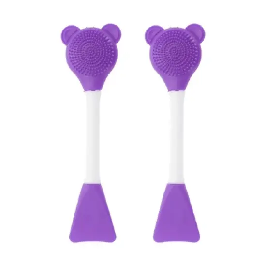 Unique Bargains Smooth Fan-shaped Facial Mask Brush 2 Pcs image {6}