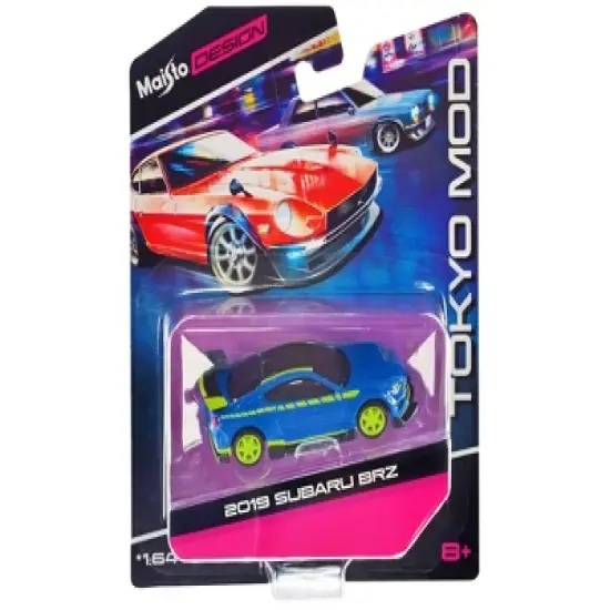 2019 Subaru BRZ Blue with Black Top and Bright Green Accents "Tokyo Mod" "Maisto Design" Series 1/64 Diecast Model Car by Maisto image {2}