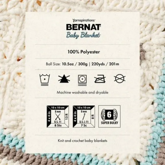 Bernat Baby Blanket Big Ball Yarn 24 Pack-Baby Sand image {6}