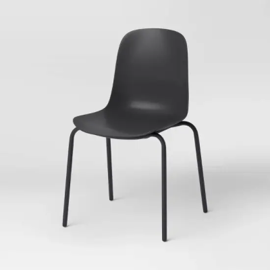 4pk Dorm Dining Chairs Black - Room Essentials&trade;: Metal Frame, Armless, Powder-Coated Finish image {2}