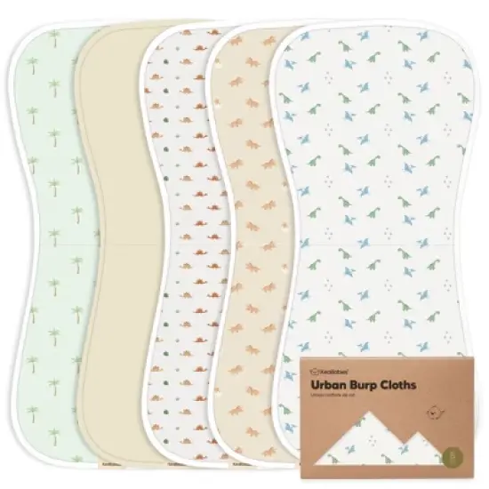 5pk Urban Baby Burp Cloths, Organic Burping Cloth for Babies, Burp Rags for Baby Girls, Boys image {28}