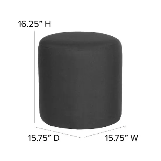 Emma and Oliver Upholstered Round Ottoman Pouf image {4}