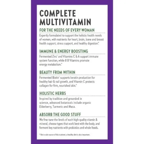 New Chapter Every Women's One Daily for Immune, Beauty + Energy Support Multivitamin Tablets - 30ct image {6}