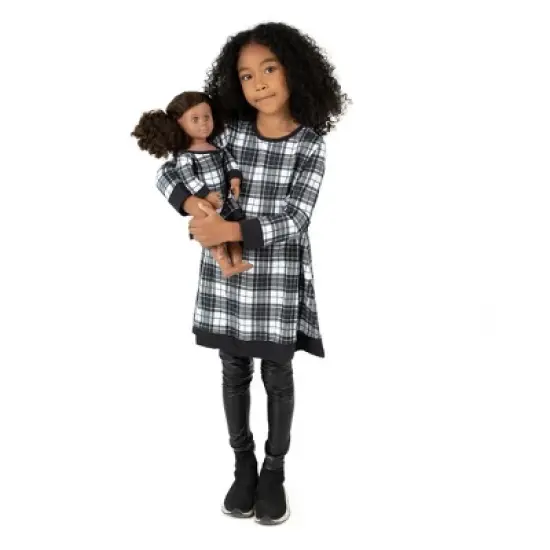 Leveret Girl and Doll Matching Christmas Cotton Dress image {2}