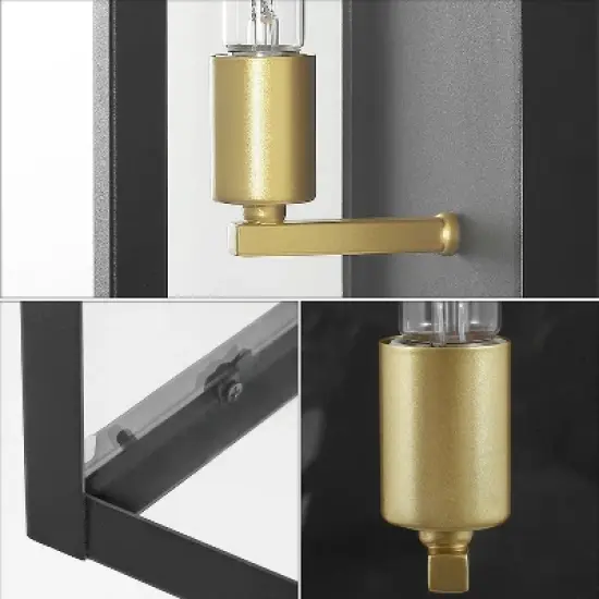 JONATHAN Y Berlin 20" Modern Industrial Indoor/Outdoor Rectangular Iron/Glass LED Outdoor Lantern image {5}