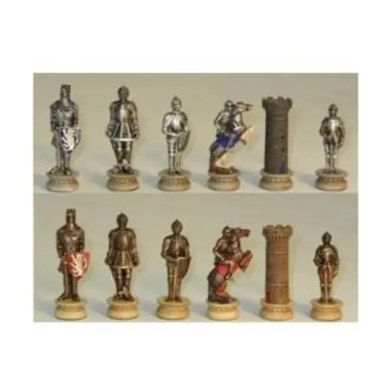 3" Knights in Armor Resin Chessmen Board Game image {1}