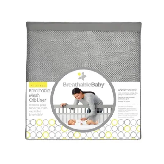 BreathableBaby Breathable Mesh Crib Liner - Classic Collection - Lavender image {4}