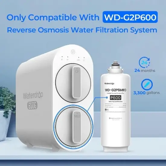Waterdrop WD-G2P600-RO Filter, Replacement for WD-G2P600-W Reverse Osmosis System, 2-year Lifetime, Reduce PFAS image {1}