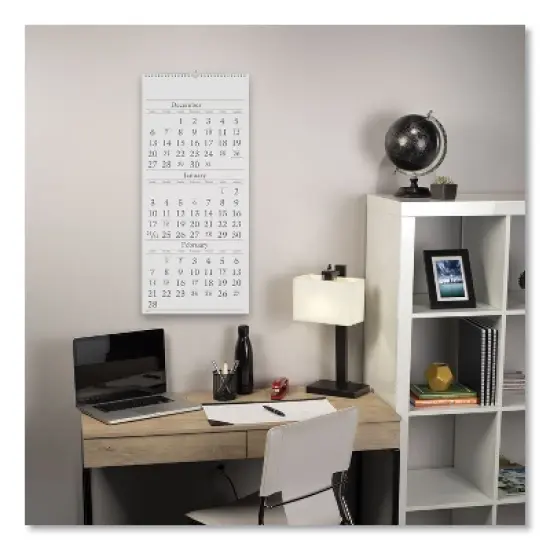 Three-Month Reference Wall Calendar, 12 x 27, White Sheets, 14-Month: Dec 2025 to Feb 2027 image {2}