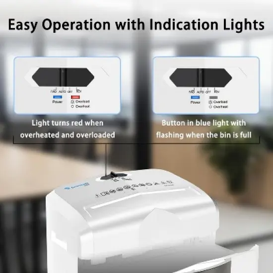 Bonsaii 12-Sheet Micro Cut Shredder, P-4 Security, 60 Min Run Time, Shreds CD, Credit Cards, Mail, Staples, Jam-Proof, 4.2 Gal Bin, White/Gray image {2}