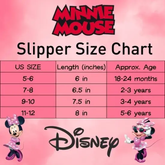 Disney Kids Girl's Minnie Mouse Slippers - Plush Lightweight Warm Comfort Soft Aline House Slippers &ndash; Pink White (size 5-12 Toddler/Little Kid) image {7}