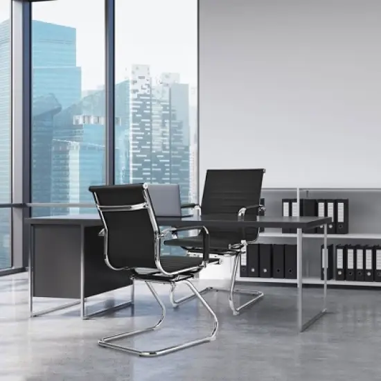 Costway Set of 4 Office Chairs Waiting Room Chairs for Reception Conference Area image {3}