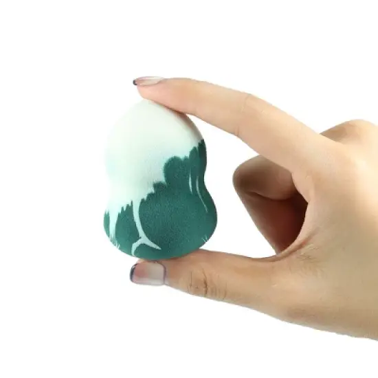 Unique Bargains Soft Sponge Egg Puff Loose Powder Blender Beauty Makeup Tool Sponge Pink Green 3 Pcs image {5}