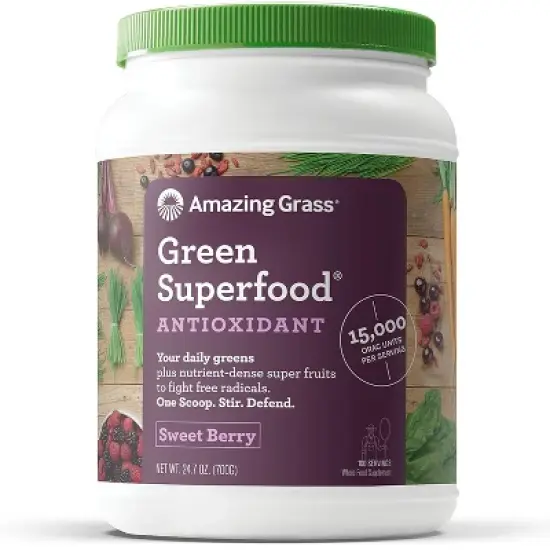 Amazing Grass, Green Blend Antioxidant Powder, Sweet Berry, 24.7oz, 100 Servings image {3}