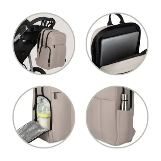 Baby Brezza Quilted Puffer Backpack Diaper Bag - Taupe image {2}