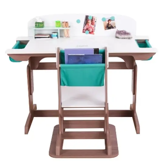 KidKraft Grow Together Pocket Adjustable Desk with Hutch and Chair image {8}