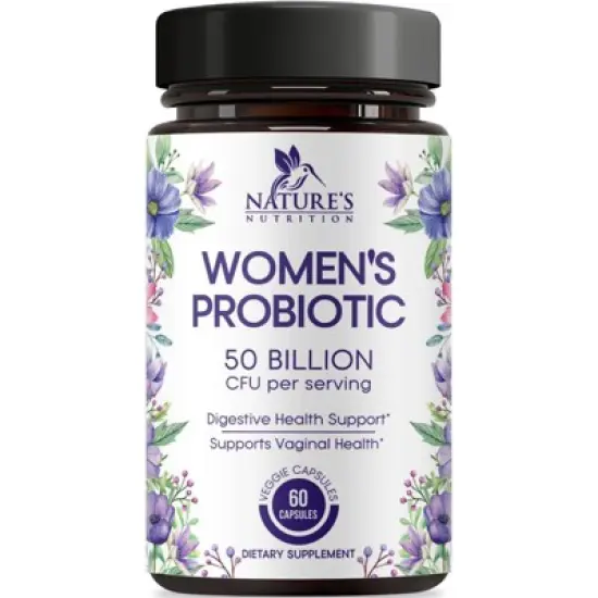 Probiotics for Women 50 Billion CFU - 16 Strains, Vaginal pH Health & Immune Support, Prebiotics & Cranberry - 60 Capsules By Nature's Nutrition image {9}