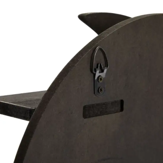 Farmlyn Creek Wooden Crescent Moon Wall Shelf, Rustic Wall Home Decor for Crystals & Essential Oils, Black, 12 x 12 x 3 In image {3}