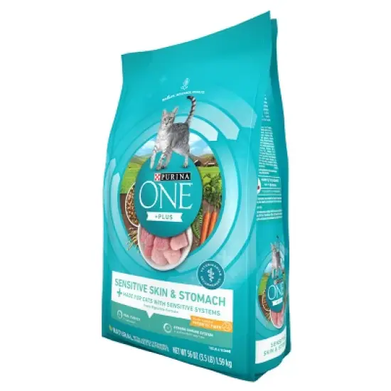 Purina ONE Sensitive Skin & Stomach Adult Premium Turkey Flavor Dry Cat Food image {5}
