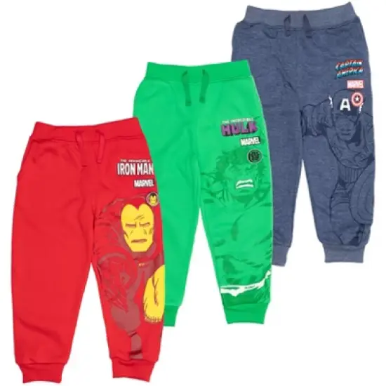 Marvel Avengers Spider-Man Venom Iron Man Thor Fleece 3 Pack Jogger Pants Toddler to Big Kid image {13}