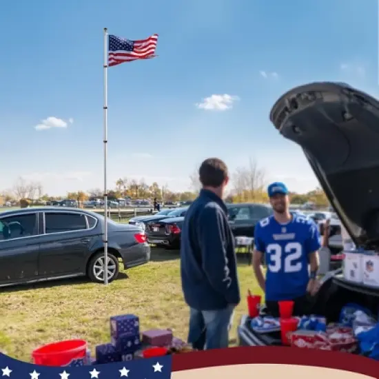 Yescom 25 ft Telescopic Lightweight Aluminum Flag Pole Kit image {1}