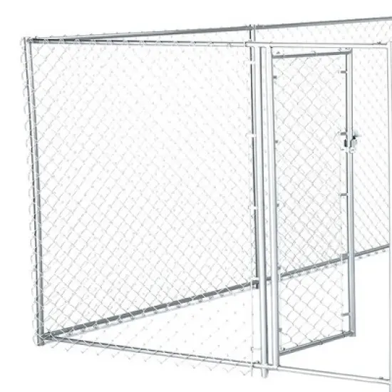 Lucky Dog Adjustable Heavy Duty Outdoor Galvanized Steel Chain Link Dog Kennel Enclosure with Latching Door, and Raised Legs image {2}