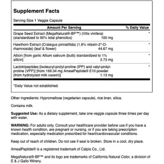 Lee Swanson Signature Line Healthy Blood Pressure Support Formula - Standardized 90 Veg Capsules image {2}