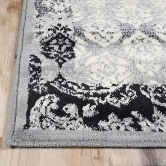 Modern Damask Indoor Area Rug or Runner - Blue Nile Mills image {2}