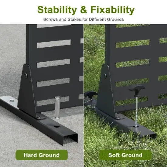 Lirago 72 in Outdoor Privacy Panel Galvanized Metal Fence image {7}