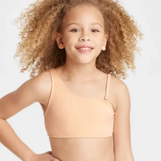 Girls' Solid Vacay Mode Bikini Sets - art class&trade; Peach Orange image {1}