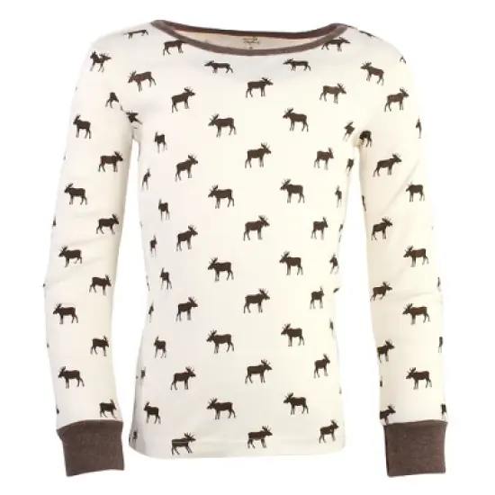 Touched by Nature Toddler and Kids Boy Organic Cotton Tight-Fit Pajama Set, Moose image {2}