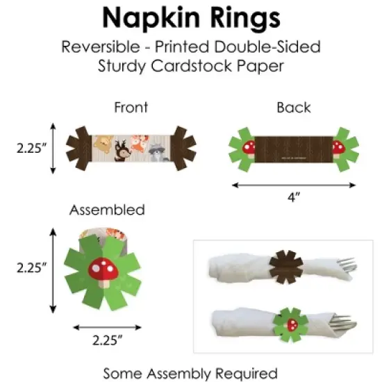 Big Dot of Happiness Woodland Creatures - Baby Shower or Birthday Party Paper Charger and Table Decorations - Chargerific Kit - Place Setting for 8 image {5}