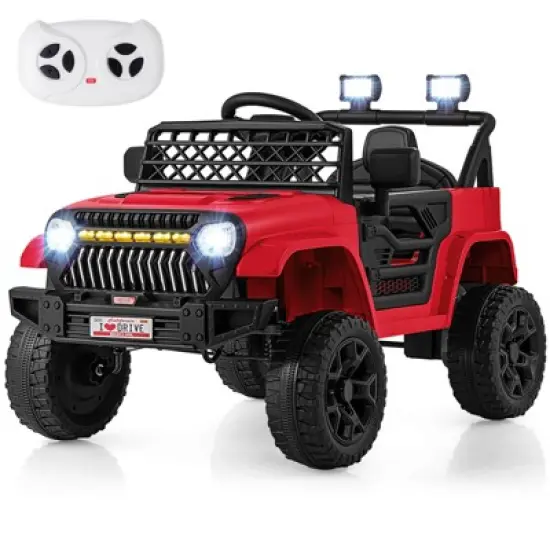 Costway 12V Kids Ride on Truck Car w/ Parental Remote 3 Speeds LED Lights & Music Player image {13}