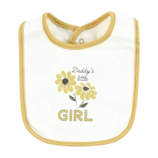 Hudson Baby Infant Girl Cotton Bibs, Soft Painted Floral, One Size image {6}