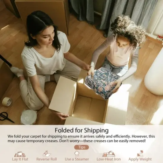 Lahome Oriental 8'2"x10' Area Rugs Ultra-Thin Soft Orange Rugs for Living Room Washable Non-Shed Print  Indoor Carpet for Bedroom Playroom Nursery image {6}