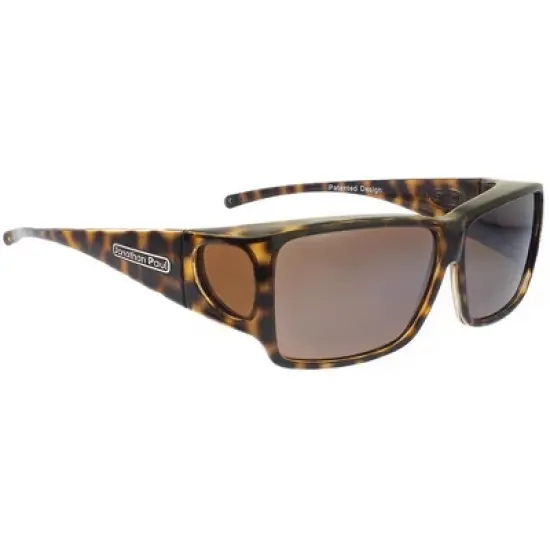 Jonathan Paul Orion Large Designer Fitovers Sunglasses in Cheetah/Polarized Polarvue Amber Brown - Frame(Width:140mm/Height:43mm) image {3}