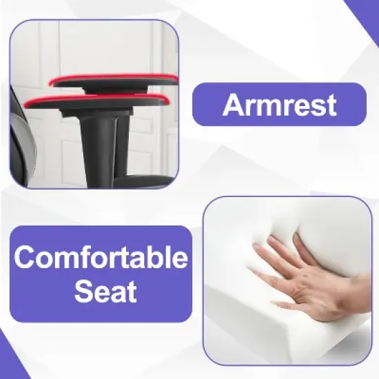 BestMassage Gaming Chair Computer Gamer Chair with Lumbar Support and Footrest Rolling Swivel Design Office Chair for Home Office and Gaming image {5}