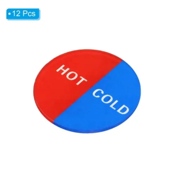 Unique Bargains Acrylic Self-Adhesive Decor Round Shape Hot/Cold Water Label image {2}