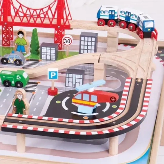 Bigjigs City Train Set and Table image {2}