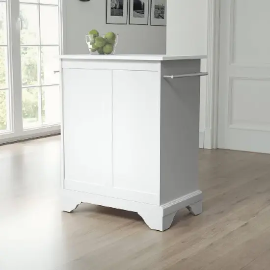 Lafayette Stone Top Portable Kitchen Island/Cart White - Crosley image {3}