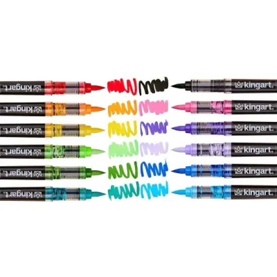KINGART PRO Acrylic Paint Brush Pens 12 Colors image {8}