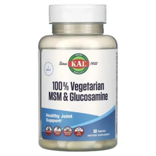 KAL 100% Vegetarian MSM & Glucosamine, 60 Tablets image {4}