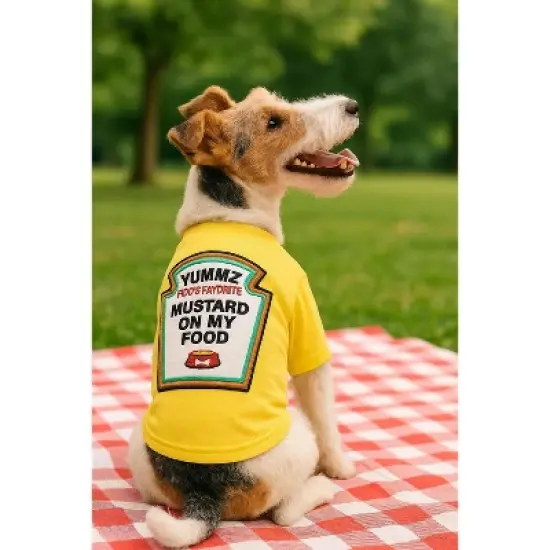 Parisian Pet 'Mustard Licker' Halloween Costume for Dogs & Cats &ndash; Adorable Mustard Dog Costume, Pet Halloween Outfit, Yellow image {6}